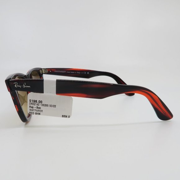Ray-Ban RB 2140 1362/85 50mm WAYFARER Red/Brown Gradient New Unisex Sunglasses. - Picture 6 of 8